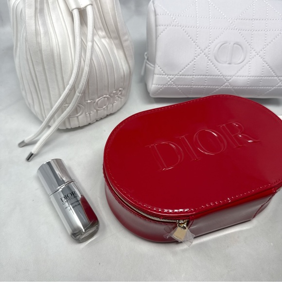 NEW Christian Dior 7 Piece Beauty Cosmetic Makeup Bag Travel Bundle Luxury Set - Picture 2 of 16